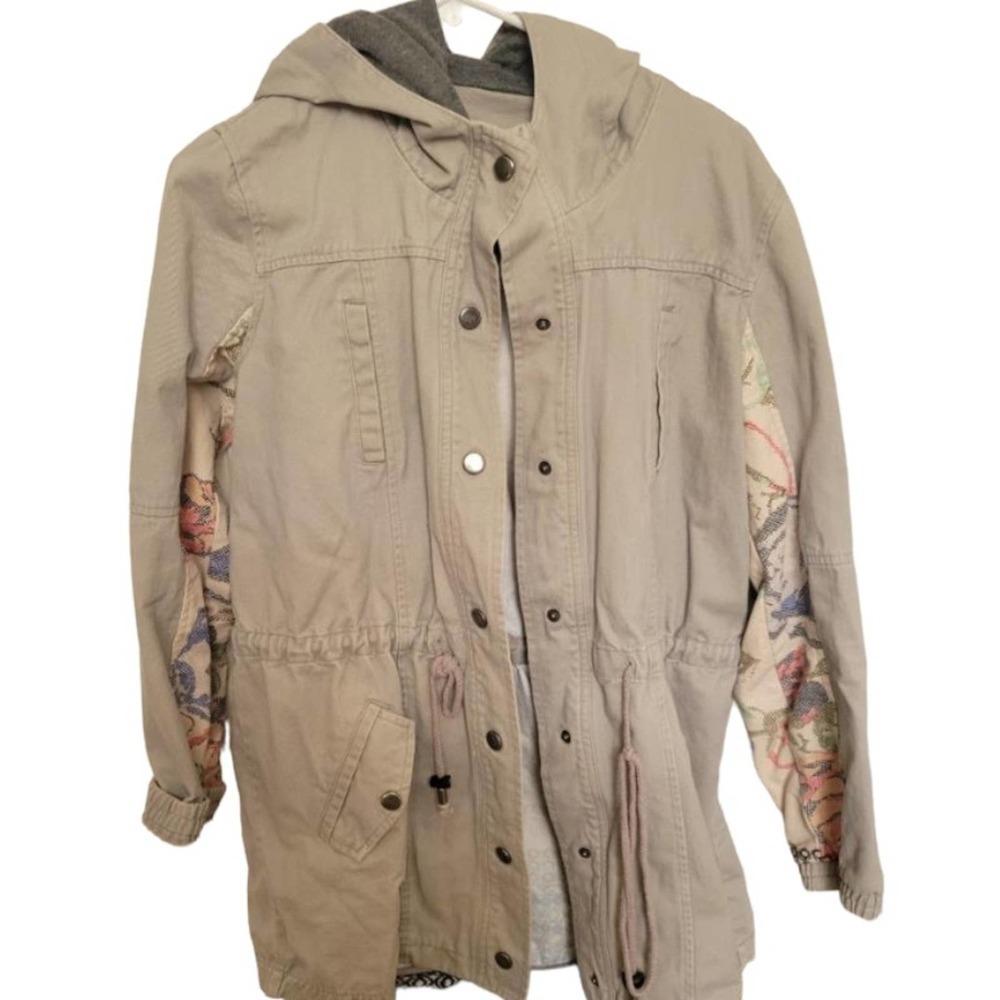 SKIES ARE BLUE gray hooded jacket size medium - Picture 10 of 13